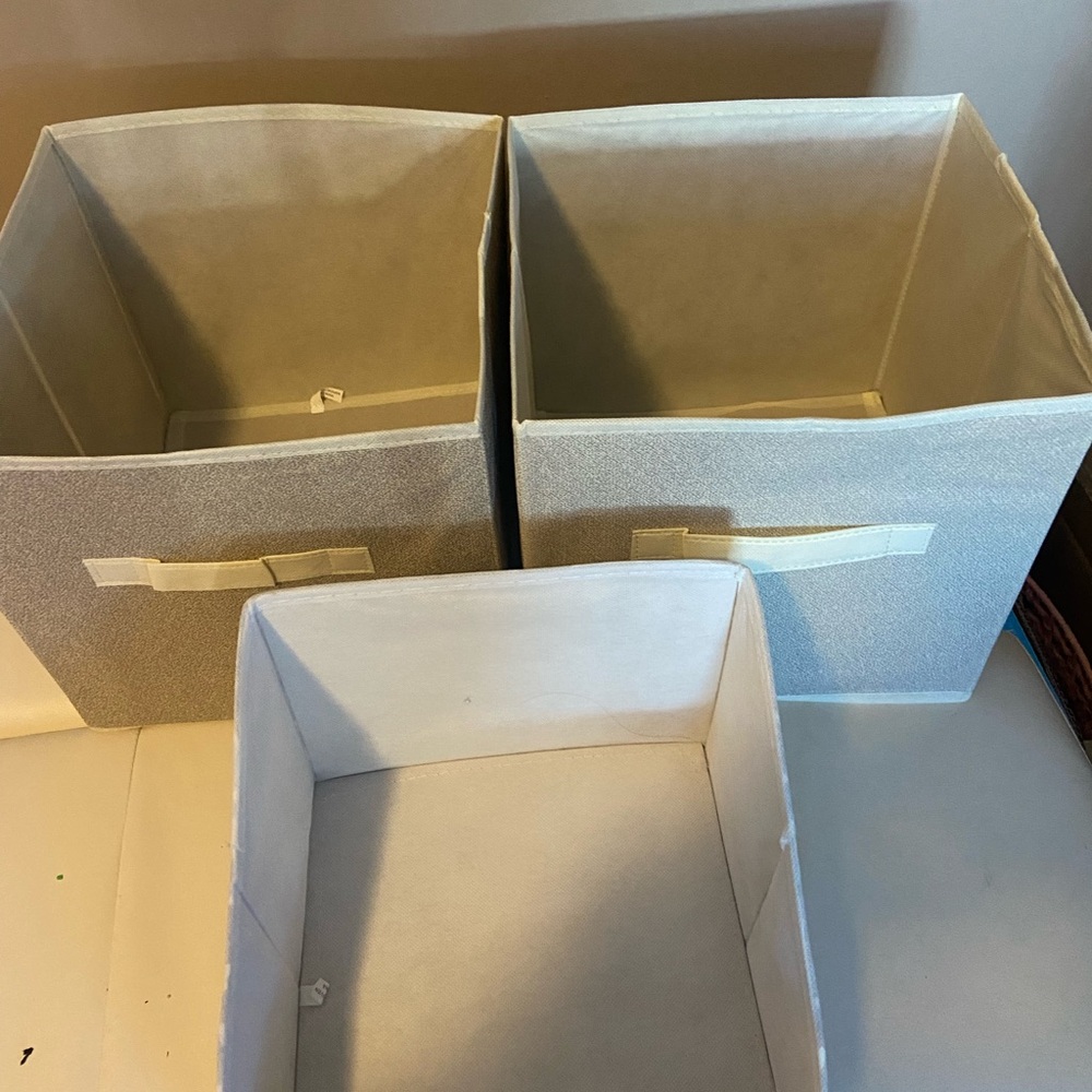 Foldable Storage Bins - Cream